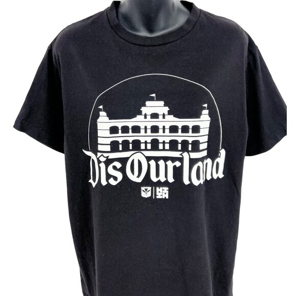 Hawaii Finest Dis Ourland Black Graphic Tee Shirt Mens Medium 2023 Cotton EUC - Picture 2 of 5